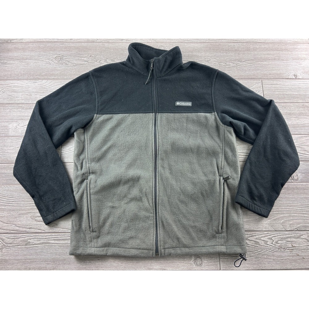 Columbia Mens Steens Mountain Full Zip Fleece Jacket Gray Black WM3220 Large
